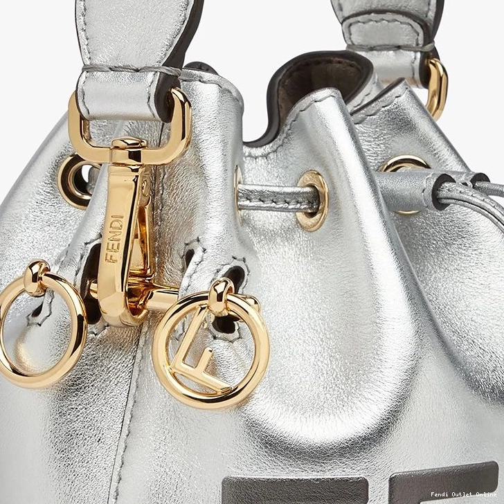 Cheap In Mini Bag Calf Bucket ROMA Logo Silver Fendi Leather Tresor Mon 0718
